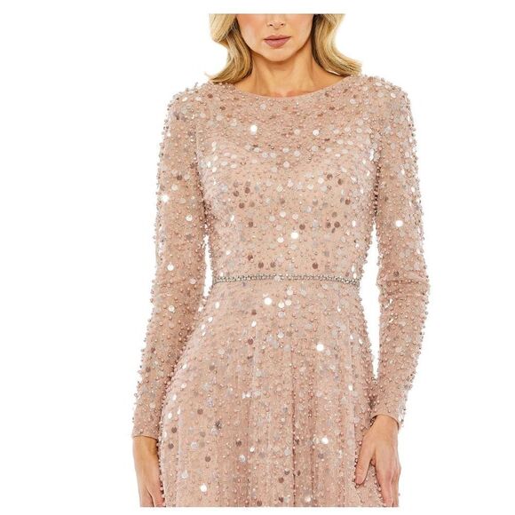 MAC DUGGAL Formal Long Gown Dress Style 11782 Size 12 Dusty Rose - Picture 3 of 10